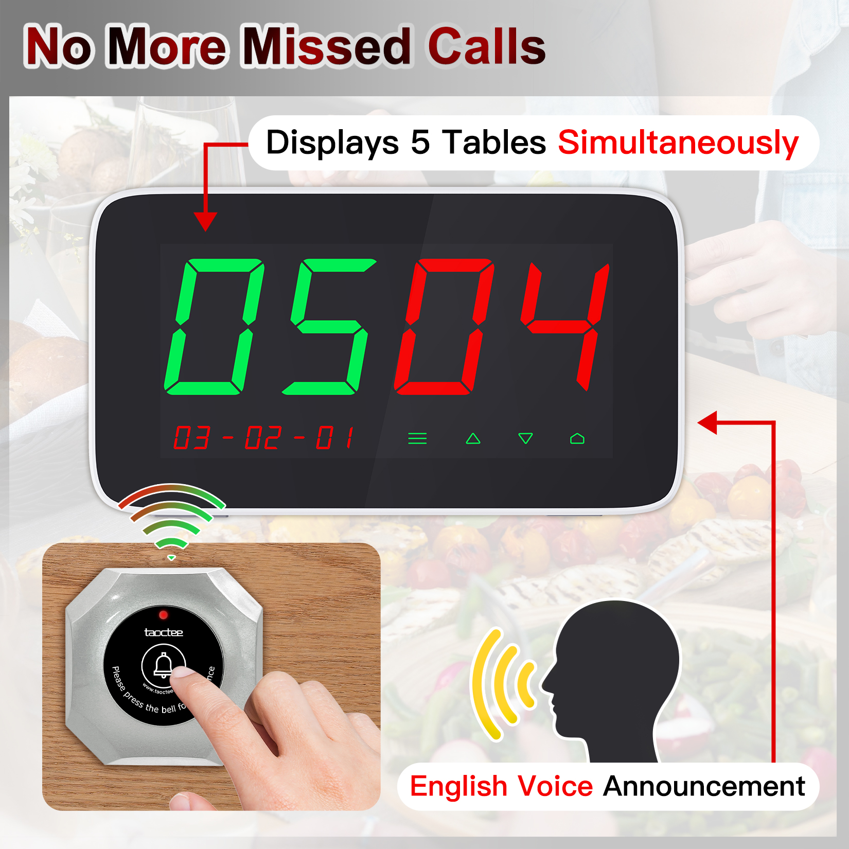 Wireless Restaurant Pager Receiver Base Station
